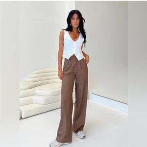 Princess Polly Archer Pants (Brown) Petite